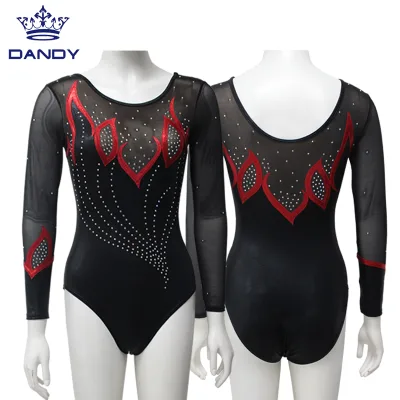 Sexy Black Rhythmic Gymnastics Leotards for Sale Special Design