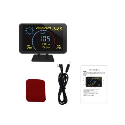 Digital GPS Speedometer Odometer  4.7 Inch LCD Display HUD Display with Over Speeding Alarm  for All 5 to 24V Vehicle