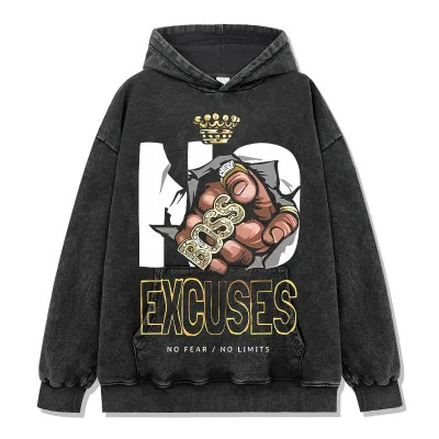 Customization Printing Graphic Vintage Wash Hoodie Casual Cotton Street Wear Hoodies for Men