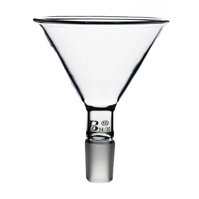 Heqi Customized Factory Direct Sale Chemical Instrument Lab Glassware Powder Funnel With Joint OEM