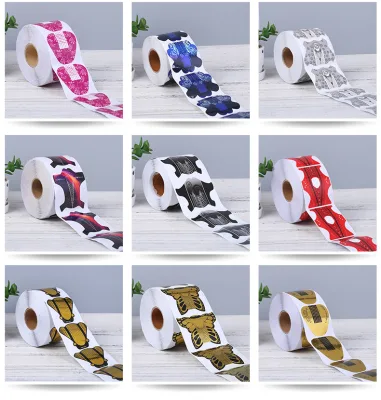 Private Label Dual Form Nail System Butterfly Shape Reusable Paper Nail Forms Roll Aluminium Extension Nail Form Made of Plastic