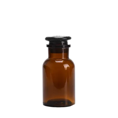 30/60/125/250ml Hot Sale Amber Apothecary Jars Chemical Laboratory Glassware Glass Reagent Medical Bottles with Lid