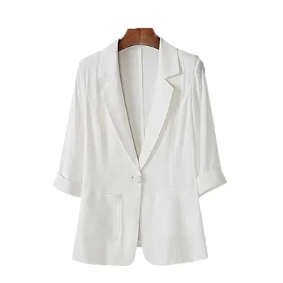 New Autumn 2021 Small Suit Women's Suits Korean Version Suits Slim Solid Color Long Sleeves Show Thin Women's Coat