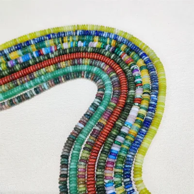 Loose Strands Abacus Shape Natural Stone Beads Various Crystal Rondelle Beads Real Sodalite Tourmaline for Necklace Bracelet Diy