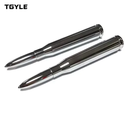Vacuum Plating Chrome General Refit Automotive Antenna Personality Refitted Roof Bullet Antenna 50Cal Caliber Aluminum Universal