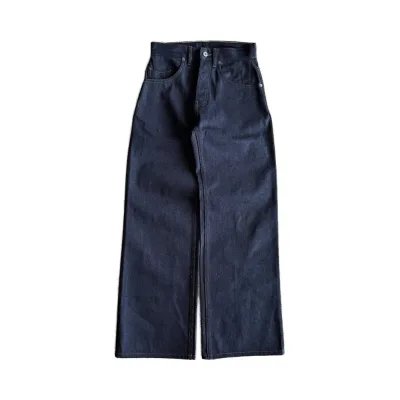 Customized Men's Jeans Streetwear Casual Baggy Wide Leg Jeans Carpenter Selvedge Denim Japanese Style Salvage Denim