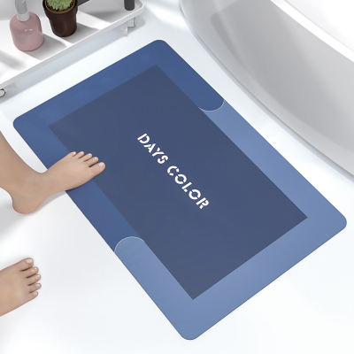 Innovative Absorbent Rubber Backed Bath Mat Thin Quick Dry Bathroom Rug Fit for Shower