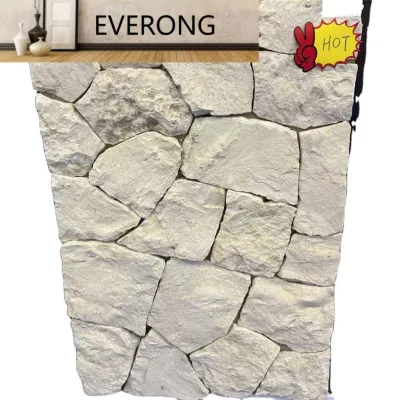 White Limestone Free Form Irregular Loose Stone Veneer for Wall Cladding
