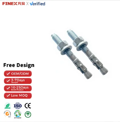 For Carbon Steel Hot Dipped Galvanized Zinc Plated 1/4 in Diameter Wedge Anchor Expansion Bolt