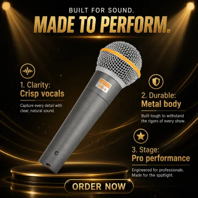 JOYO DM-4 Dynamic Wired Microphone Stage Performances Live Streaming Guitar-Accompanied Singing Recording