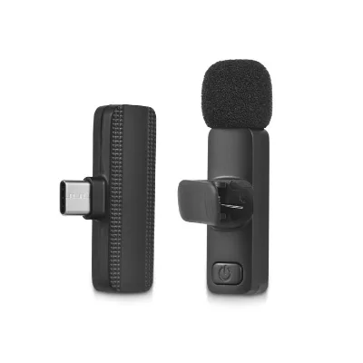 Wireless Lavalier Microphone System Dual Microphone Noise Reduction Wireless Transmission Lightweight Plug and Play Professional