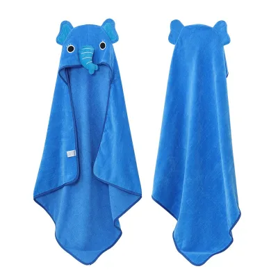 Cartoon Design Boys Bamboo Cotton Hooded Inflatable Wearable Modern Toddler Towels for Home & Travel Use
