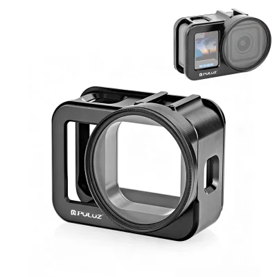 PULUZ Aluminum Alloy Protective Cage for GoPro MISSION 1/1 Pro 58mm UV Filter & Lens Cap Kit Cold Shoe & 1/4" Thread