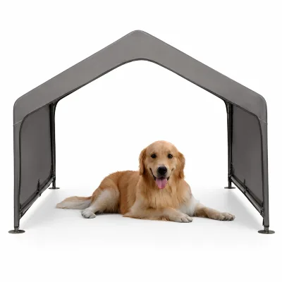 Waterproof Elevated Dog Bed Outdoor Large Dog Kennel Rectangle Pet Tent with Shade Indoor Dog House