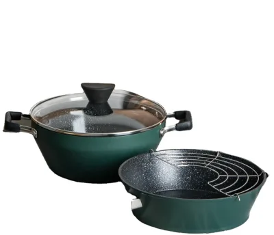 High Quality Best Selling Customized Colors Pressed Aluminum Nonstick Cookware Set for Household