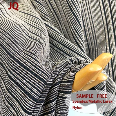 Wholesale Girls' Shiny Metallic Lurex Nylon/Spandex Knitted Stretch Fabric Wrinkle Resistant Soft Hand Feeling for Dresses