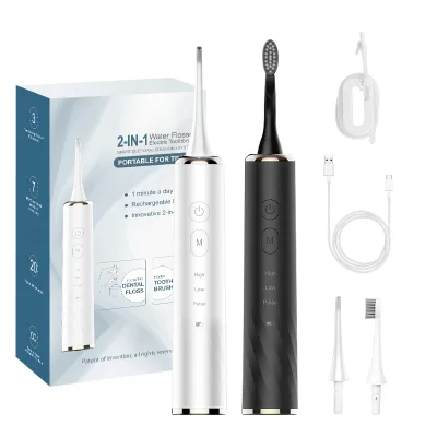 IPX7 Waterproof Powerful Cleaning Whitening Tooth Cleaner Smart Rechargeable with 2 Replacement Brush Heads Sonic