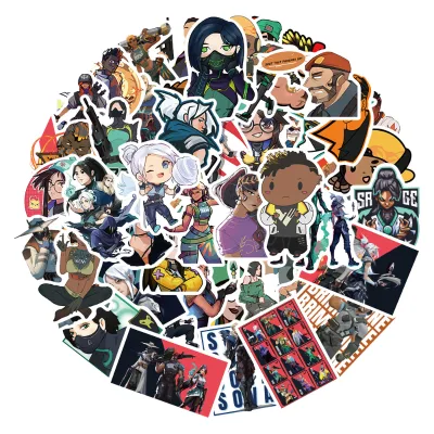 50pcs/bag Waterproof Vinyl Stickers for the Fans of Valorant for Luggage Laptop Computer Skateboard Decoration