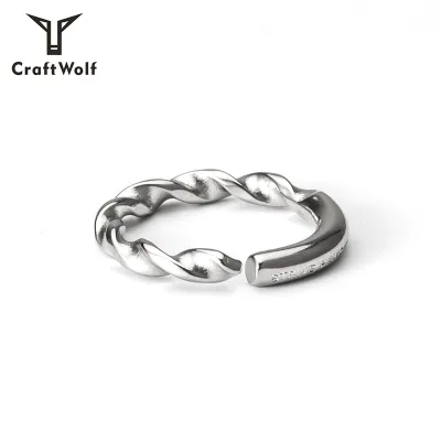 Craft Wolf Minimalist 316 Stainless Steel Ring for Women, Custom Engraving, Small Batch Production Wholesale Unique Design Ring