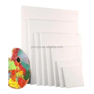Stretched Canvas for Painting Triple Primed 100% Cotton White Blank Canvas Small Framed Canvas for Oil Acrylic Pouring Art