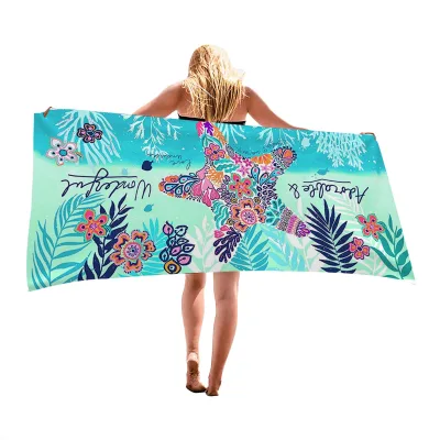 Lightweight Eco-Friendly Microfiber Summer Beach Towels Sand Free Quick Dry Travel Striped Adult Women Men