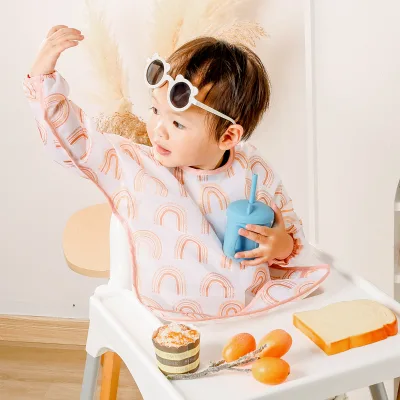 100% PUL Waterproof Knitted Baby Bib Round Neck Bib Baby Washable Feeding Bib