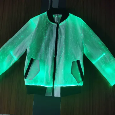 High Tech Optic Fiber Luminous 7 Color Fabric with Fiber Optic Lighting