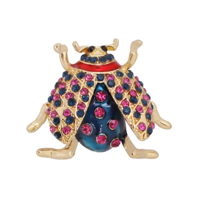 Go Party Luxury Insect Brooch Pins Women Butterfly Beetle Spider Metal Alloy Crystal Ladybird Beetle All-Match Pins Corsage