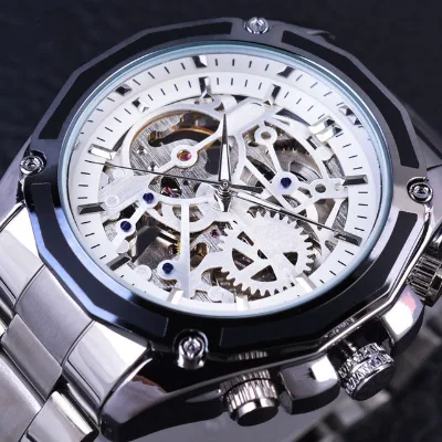 OEM Sapphire Glass Japanese Movement Men Hand Stainless Skeleton Watch