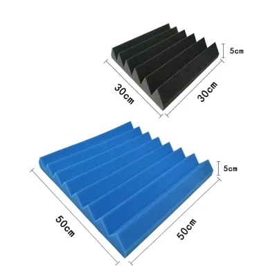 Yuan Yuan Factory Price Fireproof Soundproof Acoustic Panel Sponge Foam Wedge Shape 25x25x2.5cm with Graphic Design for KTV