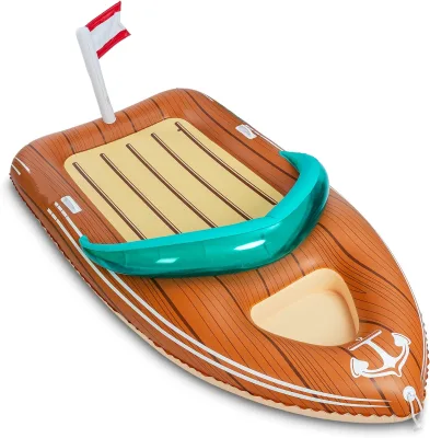 PVC Inflatable Boat Pool Float with Cooler 98.5*47.25 Inch Beach Lake Toys Fun In Summer Swimming Pool Party Decorations