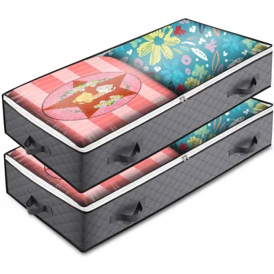 Large Capacity Foldable Under Bed Breathable Non-Woven Fabric Clothes Quilt Storage Bags