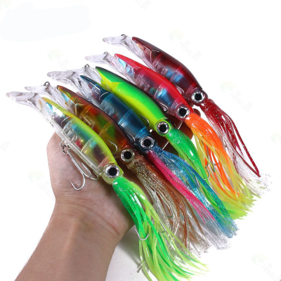 Hot Sell Hard Bait Big Octopus 14cm 40g Sea Fishing Long-range Bearded Squid Bionic Sub Bait