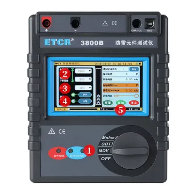 ETCR3800B Lightning Protection Component Tester Insulation Resistance Tester 0.5 to 3000MOhm MOV GDT Tester Touch Color Screen