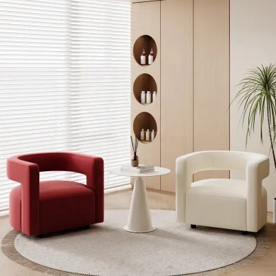 Modern Accent Chair | Velvet Single Sofa | Luxury Waiting Room Chair for Salon & Living Room