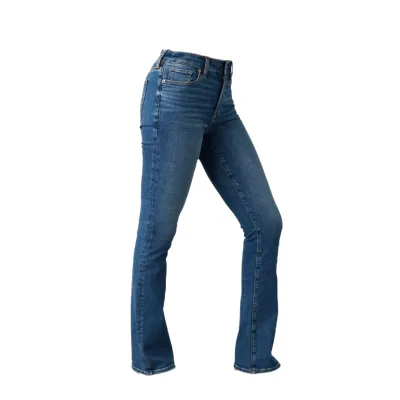 Women's Mid Rise Stretch Bootcut Jeans, Vintage Washed Slim Flared Denim Pants, Classic Slim Fit Casual Denim Trousers