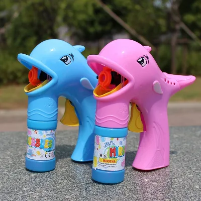 Children's ABS Plastic Inertia Dolphin Bubble Machine Street Stall Style TikTok Fairy Bubble Water Gun Internet Celebrity Toy