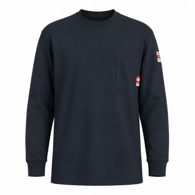 FR Clothing 100% Cotton Waterproof FR Crew Shirt Arc Rated Safety Shirts for Men Industrial Workwear Anti-cut Anti-Heat