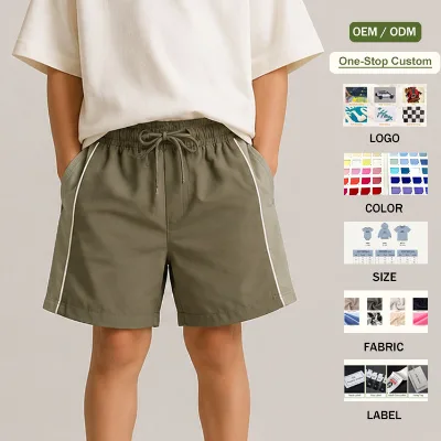 OEM Custom Kids Boys Sweat Track Athletic Shorts Toddler Baby Summer Contrast Color Nylon Quick Dry Athletic Running Shorts
