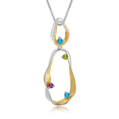 C7870 Abiding Hot Sale Design Pendant 925 Sterling Silver Handmade Twist Pendant Necklace for Women Fine Jewelry
