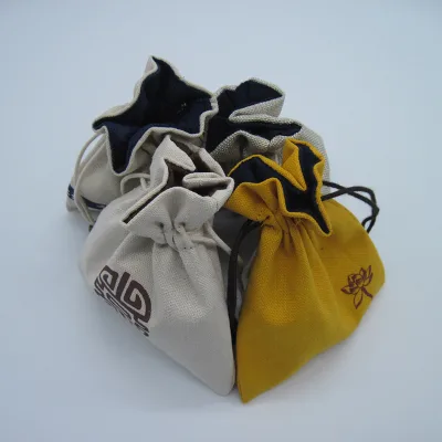 Ready for Ship Drawstring Cotton Linen Jewelry Pouch Bag Linen Drawstring Gift Bags