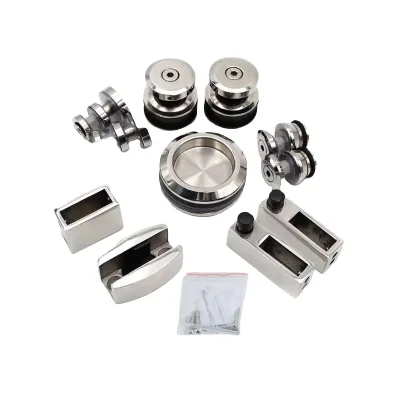 Stainless Steel Modern Sliding Door Hardware for Glass Shower and Folding Doors with Slide Rail System