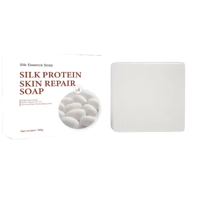 Natural Silk Protein Essence Soap Bar Deep Cleansing & Oil Control Handmade Soap Gentle Exfoliation for Body & Face