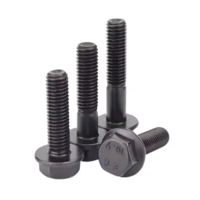 M10 M14 M16 Galvanized Steel B7 B7M Black Oxide Hexagon Serrated Flange Bolt DIN6921