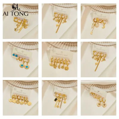 Hot Selling Stainless Steel Gold Stud Earrings for Women Charm Wholesale Factory Direct Custom Jewelry Party Daily Gift OEM ODM
