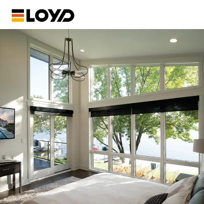 High-Transparency Double-Glazed Aluminum Fixed Window Laminated Glass China Acoustic Products for Villas Stainless Steel Screen