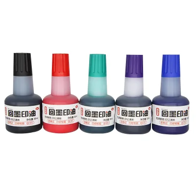 wholesale 30ml Water Based Quick Dry Stamp Ink Refill Waterproof Ink for Self Inking Rubber Stamp Office Business Stamp Supplies