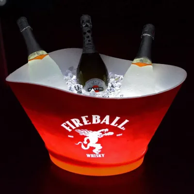 RICHSHINING 2024 Oil Injection Carved Luminous Ingots Ice Bucket Plastic Luminous Ice Bucket Charging Luminous Beer Ice Bucket
