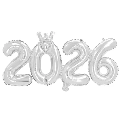 New Years Gold Crown 16 Inch 2027 Balloons, Happy New Year Decorations Gold Number Balloon Year Eve Party Decorations Supplies