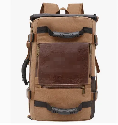 BSCI GRS Anti-Theft Polyester Lining Canvas Bucket Bag Men's Backpack Handbag Travel Large Capacity